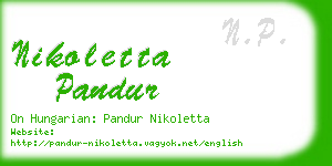 nikoletta pandur business card